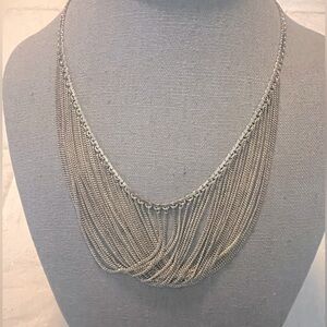 Elegant Vintage Solid Sterling Silver Multi Chain Necklace 1980’s